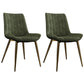 Scandinavian Metal Indoor-Outdoor Dining Chairs Parsons Chair with Metal Legs Green 2 Piece Set Clearhalo ' kitchen&dining_furn' 'Dining Chairs' 'Dining Tables & Seating' 'dining_chair' 'furn' 'furn_dining_chair' 'Furniture' 'furniture_dining_chair' 'Kitchen & Dining Furniture' 'kitchen' 4286470