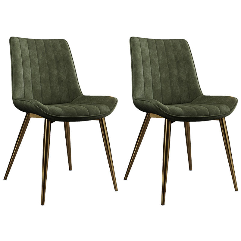 Scandinavian Metal Indoor-Outdoor Dining Chairs Parsons Chair with Metal Legs Green 2 Piece Set Clearhalo ' kitchen&dining_furn' 'Dining Chairs' 'Dining Tables & Seating' 'dining_chair' 'furn' 'furn_dining_chair' 'Furniture' 'furniture_dining_chair' 'Kitchen & Dining Furniture' 'kitchen' 4286470