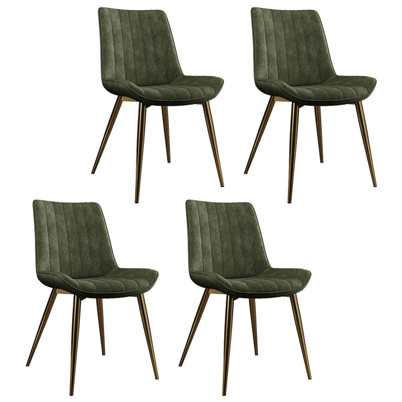 Scandinavian Metal Indoor-Outdoor Dining Chairs Parsons Chair with Metal Legs Green 4 Piece Set Clearhalo ' kitchen&dining_furn' 'Dining Chairs' 'Dining Tables & Seating' 'dining_chair' 'furn' 'furn_dining_chair' 'Furniture' 'furniture_dining_chair' 'Kitchen & Dining Furniture' 'kitchen' 4286471