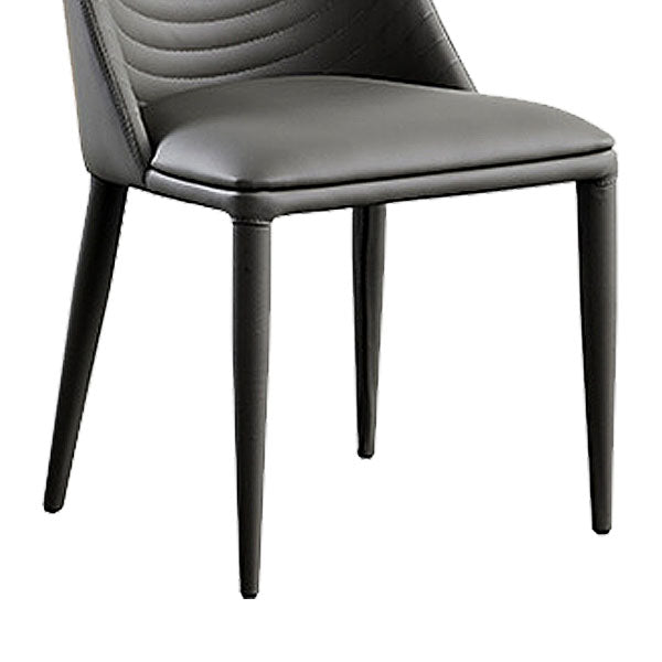 Modern Leather Curved Sloped Armless Chair Matte Finish Parsons Chair Clearhalo ' kitchen&dining_furn' 'Dining Chairs' 'Dining Tables & Seating' 'dining_chair' 'furn' 'furn_dining_chair' 'Furniture' 'furniture_dining_chair' 'Kitchen & Dining Furniture' 'kitchen' 4286487