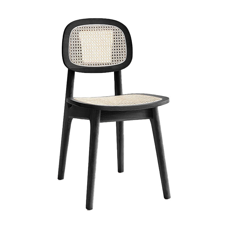 Solid Wood Dining Armless Chairs Indoor-Outdoor Open Back Chair Black 1 Piece Clearhalo ' kitchen&dining_furn' 'Dining Chairs' 'Dining Tables & Seating' 'dining_chair' 'furn' 'furn_dining_chair' 'Furniture' 'furniture_dining_chair' 'Kitchen & Dining Furniture' 'kitchen' 4286536