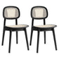 Solid Wood Dining Armless Chairs Indoor-Outdoor Open Back Chair Black 2 Piece Set Clearhalo ' kitchen&dining_furn' 'Dining Chairs' 'Dining Tables & Seating' 'dining_chair' 'furn' 'furn_dining_chair' 'Furniture' 'furniture_dining_chair' 'Kitchen & Dining Furniture' 'kitchen' 4286538