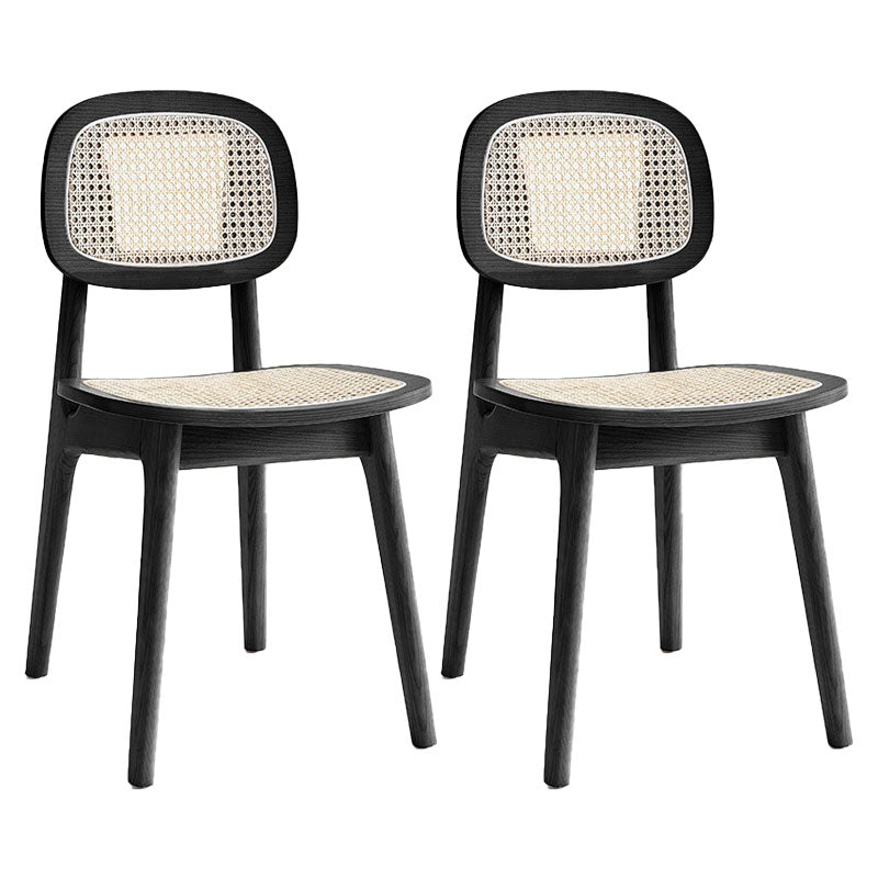 Solid Wood Dining Armless Chairs Indoor-Outdoor Open Back Chair Black 2 Piece Set Clearhalo ' kitchen&dining_furn' 'Dining Chairs' 'Dining Tables & Seating' 'dining_chair' 'furn' 'furn_dining_chair' 'Furniture' 'furniture_dining_chair' 'Kitchen & Dining Furniture' 'kitchen' 4286538