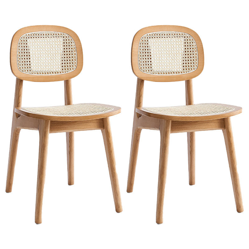 Solid Wood Dining Armless Chairs Indoor-Outdoor Open Back Chair Natural 2 Piece Set Clearhalo ' kitchen&dining_furn' 'Dining Chairs' 'Dining Tables & Seating' 'dining_chair' 'furn' 'furn_dining_chair' 'Furniture' 'furniture_dining_chair' 'Kitchen & Dining Furniture' 'kitchen' 4286545