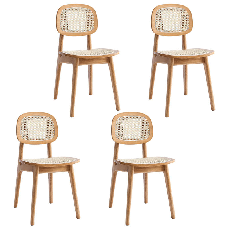 Solid Wood Dining Armless Chairs Indoor-Outdoor Open Back Chair Natural 4 Piece Set Clearhalo ' kitchen&dining_furn' 'Dining Chairs' 'Dining Tables & Seating' 'dining_chair' 'furn' 'furn_dining_chair' 'Furniture' 'furniture_dining_chair' 'Kitchen & Dining Furniture' 'kitchen' 4286546