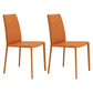 Contemporary Leather Curved Dining Chair Parsons Chair for Brasserie Orange 2 Piece Set Clearhalo ' kitchen&dining_furn' 'Dining Chairs' 'Dining Tables & Seating' 'dining_chair' 'furn' 'furn_dining_chair' 'Furniture' 'furniture_dining_chair' 'Kitchen & Dining Furniture' 'kitchen' 4286550