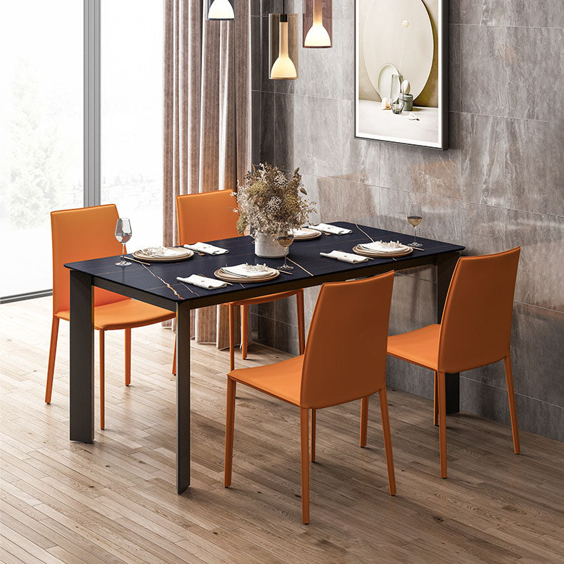 Contemporary Leather Curved Dining Chair Parsons Chair for Brasserie Clearhalo ' kitchen&dining_furn' 'Dining Chairs' 'Dining Tables & Seating' 'dining_chair' 'furn' 'furn_dining_chair' 'Furniture' 'furniture_dining_chair' 'Kitchen & Dining Furniture' 'kitchen' 4286554