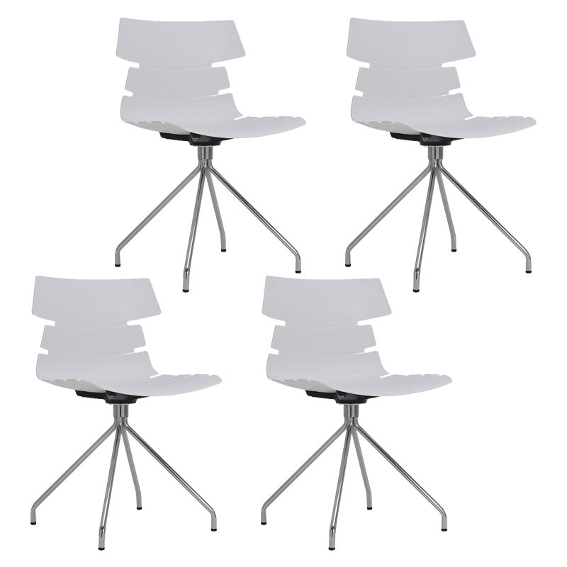 Contemporary Plastic Side Chair Solid Back Dining Chair for Restaurant White 4 Piece Set Clearhalo ' kitchen&dining_furn' 'Dining Chairs' 'Dining Tables & Seating' 'dining_chair' 'furn' 'furn_dining_chair' 'Furniture' 'furniture_dining_chair' 'Kitchen & Dining Furniture' 'kitchen' 4286568