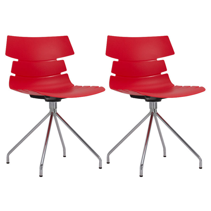 Contemporary Plastic Side Chair Solid Back Dining Chair for Restaurant Red 2 Piece Set Clearhalo ' kitchen&dining_furn' 'Dining Chairs' 'Dining Tables & Seating' 'dining_chair' 'furn' 'furn_dining_chair' 'Furniture' 'furniture_dining_chair' 'Kitchen & Dining Furniture' 'kitchen' 4286571