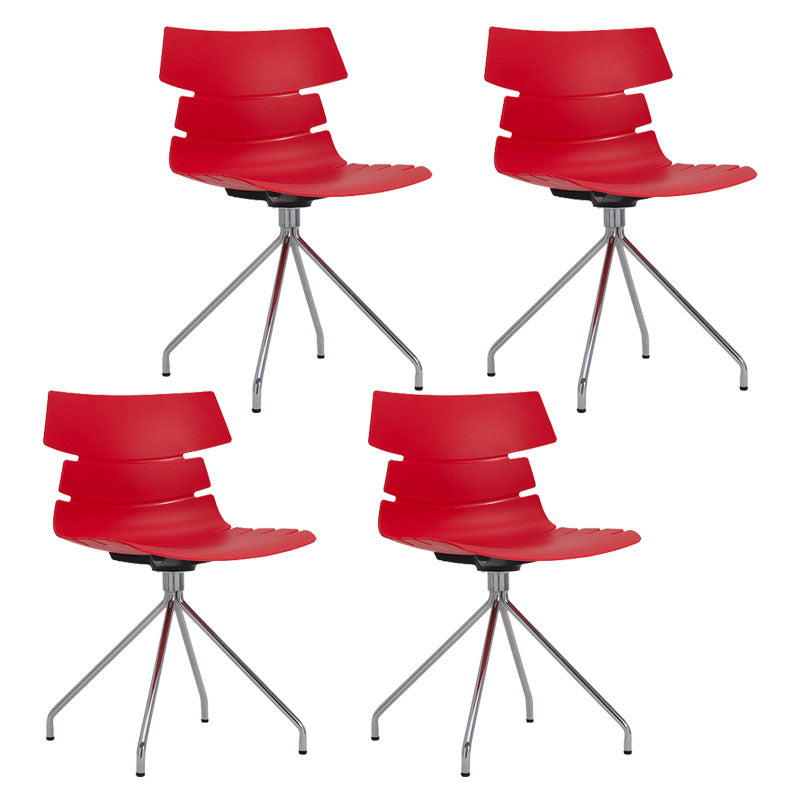 Contemporary Plastic Side Chair Solid Back Dining Chair for Restaurant Red 4 Piece Set Clearhalo ' kitchen&dining_furn' 'Dining Chairs' 'Dining Tables & Seating' 'dining_chair' 'furn' 'furn_dining_chair' 'Furniture' 'furniture_dining_chair' 'Kitchen & Dining Furniture' 'kitchen' 4286573