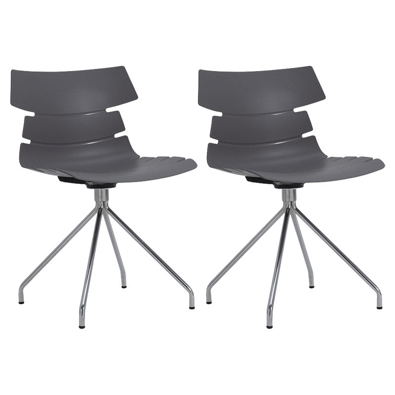 Contemporary Plastic Side Chair Solid Back Dining Chair for Restaurant Grey 2 Piece Set Clearhalo ' kitchen&dining_furn' 'Dining Chairs' 'Dining Tables & Seating' 'dining_chair' 'furn' 'furn_dining_chair' 'Furniture' 'furniture_dining_chair' 'Kitchen & Dining Furniture' 'kitchen' 4286578