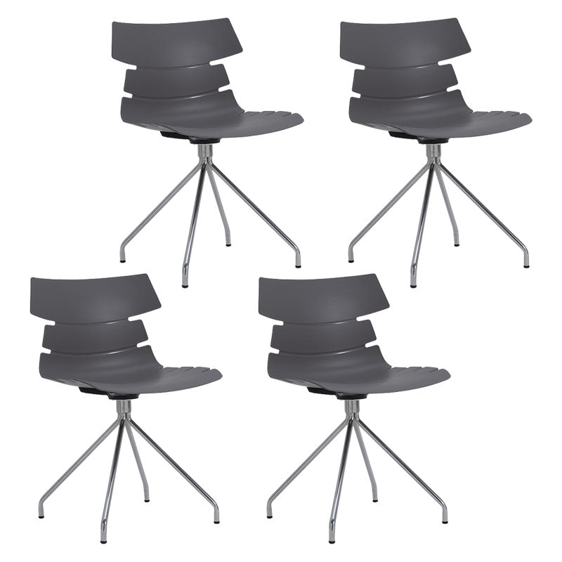 Contemporary Plastic Side Chair Solid Back Dining Chair for Restaurant Grey 4 Piece Set Clearhalo ' kitchen&dining_furn' 'Dining Chairs' 'Dining Tables & Seating' 'dining_chair' 'furn' 'furn_dining_chair' 'Furniture' 'furniture_dining_chair' 'Kitchen & Dining Furniture' 'kitchen' 4286579