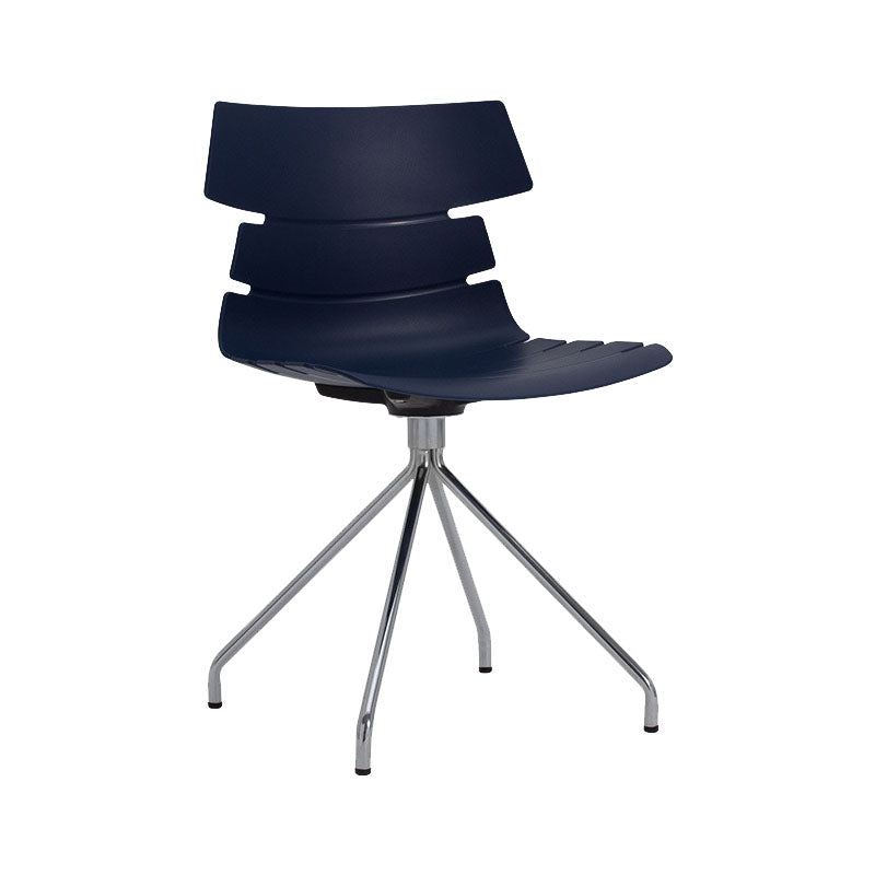 Contemporary Plastic Side Chair Solid Back Dining Chair for Restaurant Navy 1 Piece Clearhalo ' kitchen&dining_furn' 'Dining Chairs' 'Dining Tables & Seating' 'dining_chair' 'furn' 'furn_dining_chair' 'Furniture' 'furniture_dining_chair' 'Kitchen & Dining Furniture' 'kitchen' 4286581