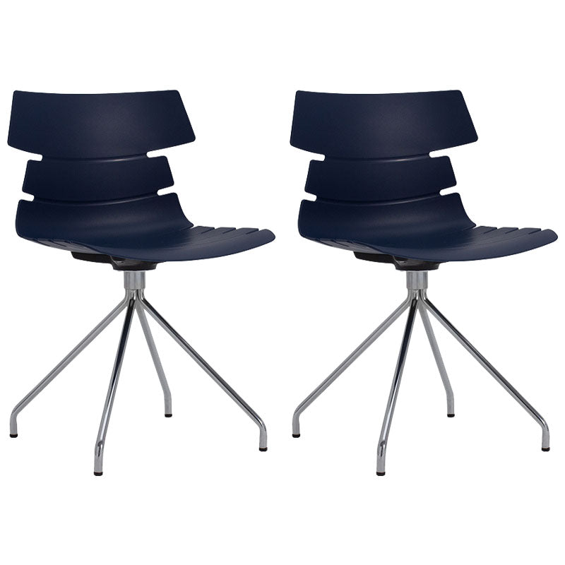 Contemporary Plastic Side Chair Solid Back Dining Chair for Restaurant Navy 2 Piece Set Clearhalo ' kitchen&dining_furn' 'Dining Chairs' 'Dining Tables & Seating' 'dining_chair' 'furn' 'furn_dining_chair' 'Furniture' 'furniture_dining_chair' 'Kitchen & Dining Furniture' 'kitchen' 4286582
