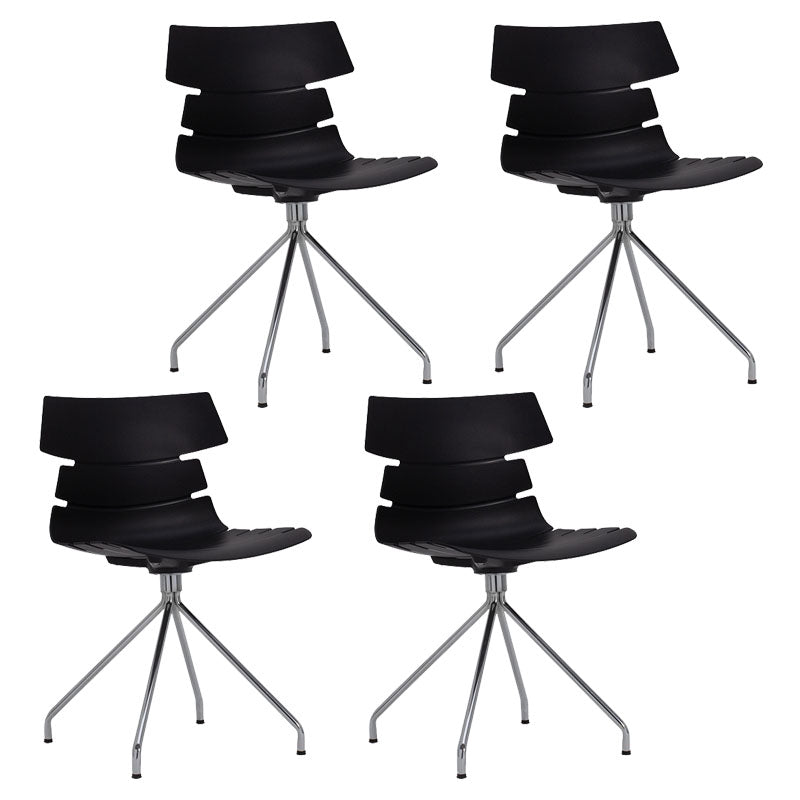 Contemporary Plastic Side Chair Solid Back Dining Chair for Restaurant Black 4 Piece Set Clearhalo ' kitchen&dining_furn' 'Dining Chairs' 'Dining Tables & Seating' 'dining_chair' 'furn' 'furn_dining_chair' 'Furniture' 'furniture_dining_chair' 'Kitchen & Dining Furniture' 'kitchen' 4286585