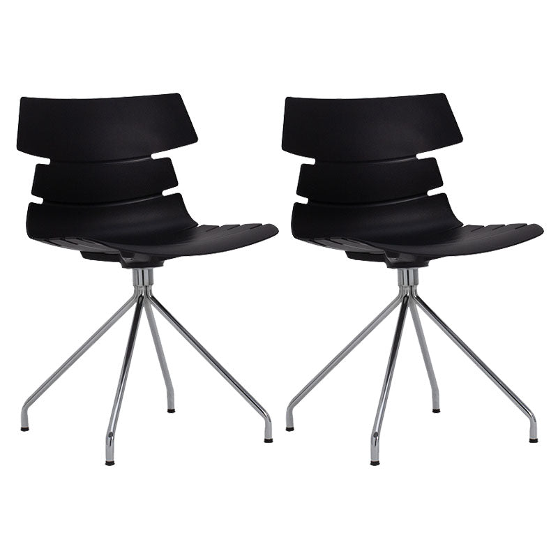Contemporary Plastic Side Chair Solid Back Dining Chair for Restaurant Black 2 Piece Set Clearhalo ' kitchen&dining_furn' 'Dining Chairs' 'Dining Tables & Seating' 'dining_chair' 'furn' 'furn_dining_chair' 'Furniture' 'furniture_dining_chair' 'Kitchen & Dining Furniture' 'kitchen' 4286586