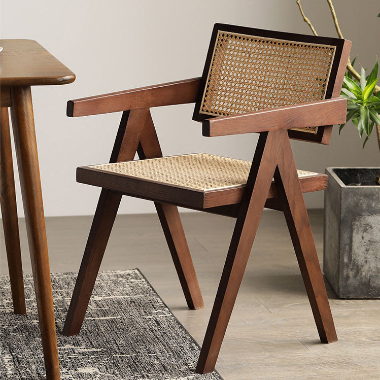 Solid Wood Dining Arm Chairs Indoor-Outdoor Open Back Chair for Kitchen Walnut 1 Piece Clearhalo ' kitchen&dining_furn' 'Dining Chairs' 'Dining Tables & Seating' 'dining_chair' 'furn' 'furn_dining_chair' 'Furniture' 'furniture_dining_chair' 'Kitchen & Dining Furniture' 'kitchen' 4286589