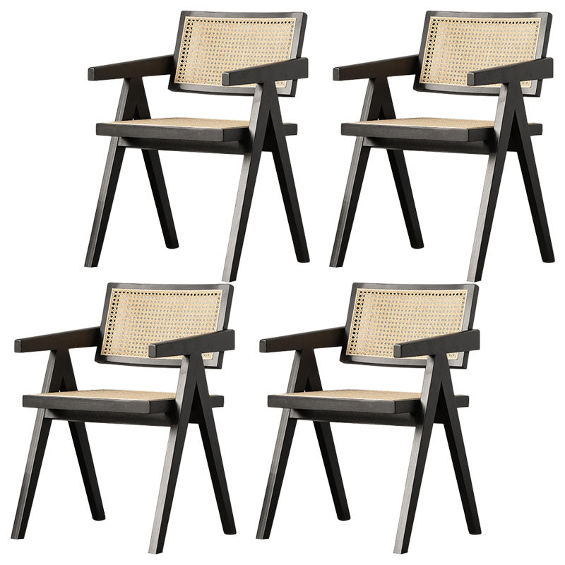 Solid Wood Dining Arm Chairs Indoor-Outdoor Open Back Chair for Kitchen Black 4 Piece Set Clearhalo ' kitchen&dining_furn' 'Dining Chairs' 'Dining Tables & Seating' 'dining_chair' 'furn' 'furn_dining_chair' 'Furniture' 'furniture_dining_chair' 'Kitchen & Dining Furniture' 'kitchen' 4286599