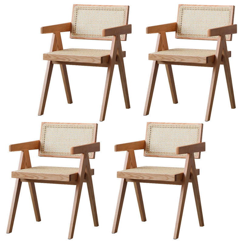 Solid Wood Dining Arm Chairs Indoor-Outdoor Open Back Chair for Kitchen Natural 4 Piece Set Clearhalo ' kitchen&dining_furn' 'Dining Chairs' 'Dining Tables & Seating' 'dining_chair' 'furn' 'furn_dining_chair' 'Furniture' 'furniture_dining_chair' 'Kitchen & Dining Furniture' 'kitchen' 4286604