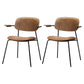 Contemporary Solid Wood Dining Armchair Kitchen Open Back Arm Chair Black-Brown 2 Piece Set Clearhalo ' kitchen&dining_furn' 'Dining Chairs' 'Dining Tables & Seating' 'dining_chair' 'furn' 'furn_dining_chair' 'Furniture' 'furniture_dining_chair' 'Kitchen & Dining Furniture' 'kitchen' 4286609