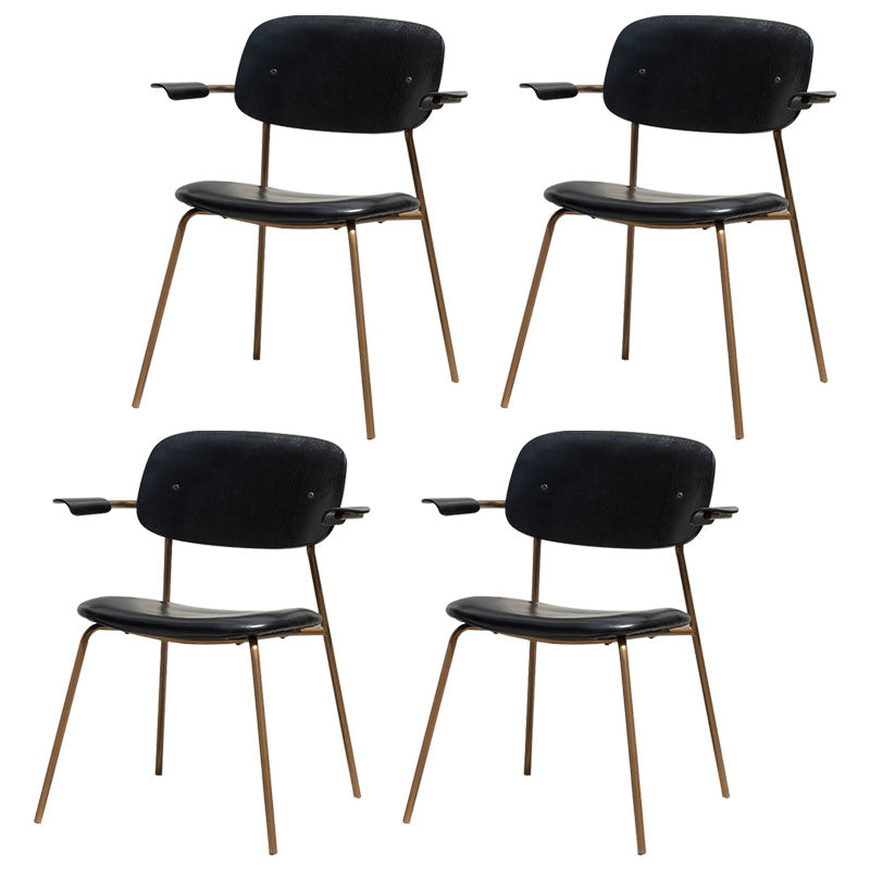 Contemporary Solid Wood Dining Armchair Kitchen Open Back Arm Chair Black Antique Bronze 4 Piece Set Clearhalo ' kitchen&dining_furn' 'Dining Chairs' 'Dining Tables & Seating' 'dining_chair' 'furn' 'furn_dining_chair' 'Furniture' 'furniture_dining_chair' 'Kitchen & Dining Furniture' 'kitchen' 4286617
