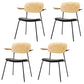 Contemporary Solid Wood Dining Armchair Kitchen Open Back Arm Chair Natural Wood Black 4 Piece Set Clearhalo ' kitchen&dining_furn' 'Dining Chairs' 'Dining Tables & Seating' 'dining_chair' 'furn' 'furn_dining_chair' 'Furniture' 'furniture_dining_chair' 'Kitchen & Dining Furniture' 'kitchen' 4286623