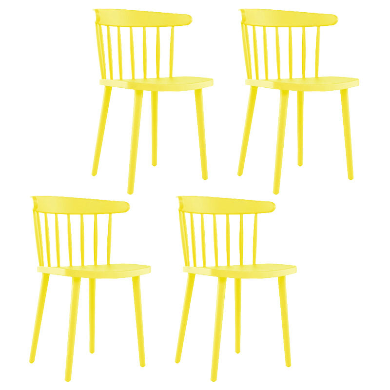 Modern Acrylic Indoor-Outdoor Chairs Windsor Dining Side Chair Yellow 4 Piece Set Clearhalo ' kitchen&dining_furn' 'Dining Chairs' 'Dining Tables & Seating' 'dining_chair' 'furn' 'furn_dining_chair' 'Furniture' 'furniture_dining_chair' 'Kitchen & Dining Furniture' 'kitchen' 4286631