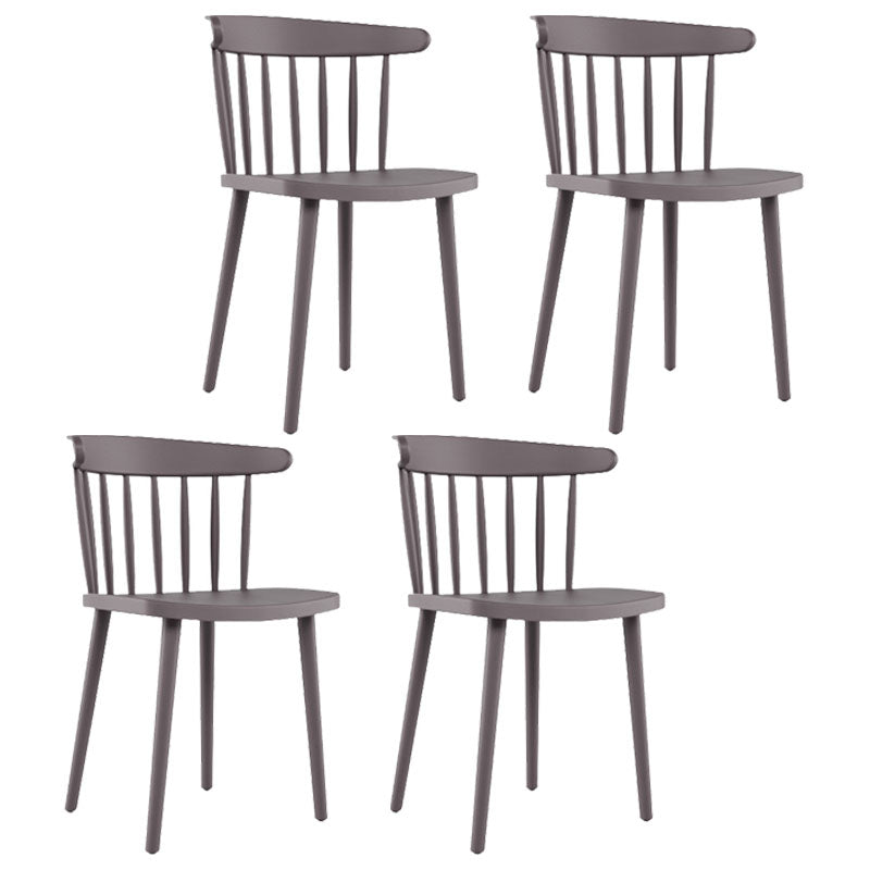 Modern Acrylic Indoor-Outdoor Chairs Windsor Dining Side Chair Grey 4 Piece Set Clearhalo ' kitchen&dining_furn' 'Dining Chairs' 'Dining Tables & Seating' 'dining_chair' 'furn' 'furn_dining_chair' 'Furniture' 'furniture_dining_chair' 'Kitchen & Dining Furniture' 'kitchen' 4286636