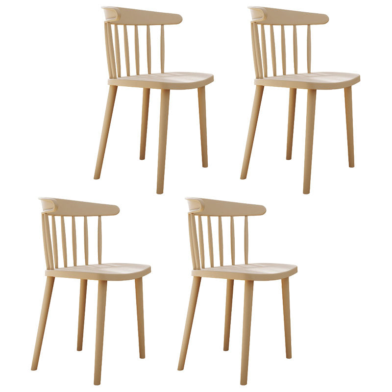 Modern Acrylic Indoor-Outdoor Chairs Windsor Dining Side Chair Khaki 4 Piece Set Clearhalo ' kitchen&dining_furn' 'Dining Chairs' 'Dining Tables & Seating' 'dining_chair' 'furn' 'furn_dining_chair' 'Furniture' 'furniture_dining_chair' 'Kitchen & Dining Furniture' 'kitchen' 4286643