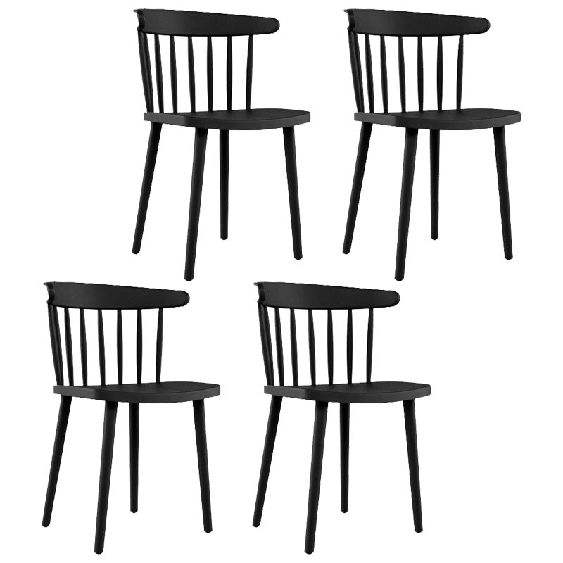 Modern Acrylic Indoor-Outdoor Chairs Windsor Dining Side Chair Black 4 Piece Set Clearhalo ' kitchen&dining_furn' 'Dining Chairs' 'Dining Tables & Seating' 'dining_chair' 'furn' 'furn_dining_chair' 'Furniture' 'furniture_dining_chair' 'Kitchen & Dining Furniture' 'kitchen' 4286648