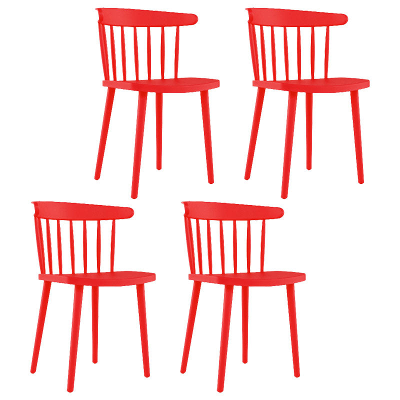 Modern Acrylic Indoor-Outdoor Chairs Windsor Dining Side Chair Red 4 Piece Set Clearhalo ' kitchen&dining_furn' 'Dining Chairs' 'Dining Tables & Seating' 'dining_chair' 'furn' 'furn_dining_chair' 'Furniture' 'furniture_dining_chair' 'Kitchen & Dining Furniture' 'kitchen' 4286651