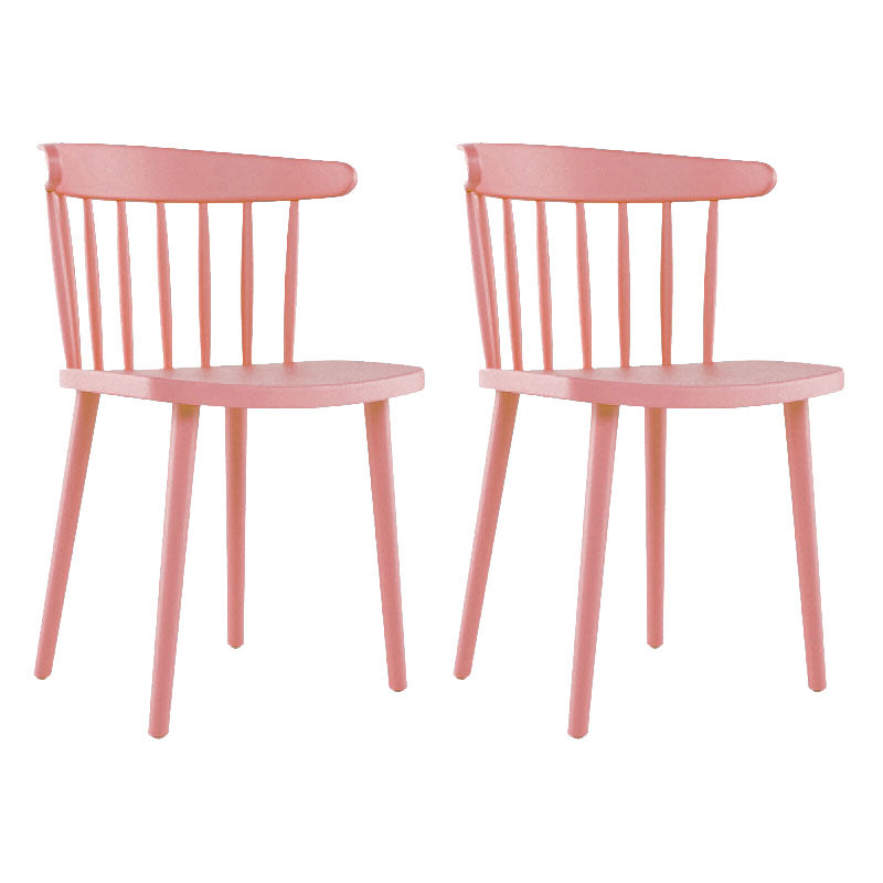 Modern Acrylic Indoor-Outdoor Chairs Windsor Dining Side Chair Pink 2 Piece Set Clearhalo ' kitchen&dining_furn' 'Dining Chairs' 'Dining Tables & Seating' 'dining_chair' 'furn' 'furn_dining_chair' 'Furniture' 'furniture_dining_chair' 'Kitchen & Dining Furniture' 'kitchen' 4286659