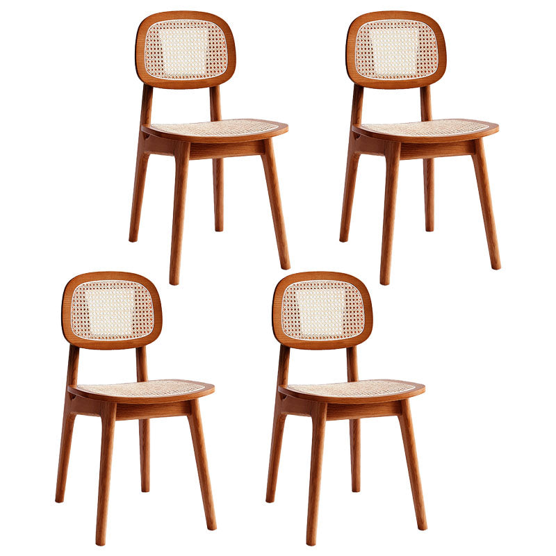 Wood Contemporary Kitchen Dining Armless Chair Open Back Dining Chair Tan 4 Piece Set Clearhalo ' kitchen&dining_furn' 'Dining Chairs' 'Dining Tables & Seating' 'dining_chair' 'furn' 'furn_dining_chair' 'Furniture' 'furniture_dining_chair' 'Kitchen & Dining Furniture' 'kitchen' 4286667