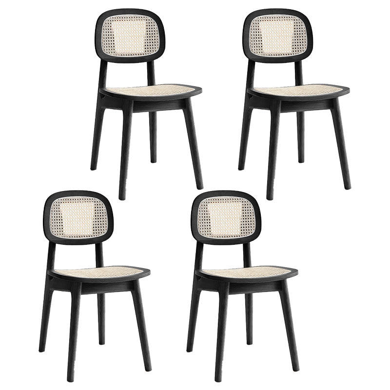 Wood Contemporary Kitchen Dining Armless Chair Open Back Dining Chair Black 4 Piece Set Clearhalo ' kitchen&dining_furn' 'Dining Chairs' 'Dining Tables & Seating' 'dining_chair' 'furn' 'furn_dining_chair' 'Furniture' 'furniture_dining_chair' 'Kitchen & Dining Furniture' 'kitchen' 4286669