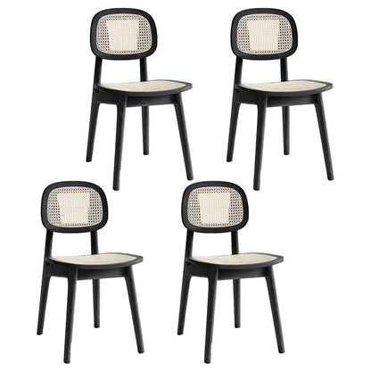 Wood Contemporary Kitchen Dining Armless Chair Open Back Dining Chair Black 4 Piece Set Clearhalo ' kitchen&dining_furn' 'Dining Chairs' 'Dining Tables & Seating' 'dining_chair' 'furn' 'furn_dining_chair' 'Furniture' 'furniture_dining_chair' 'Kitchen & Dining Furniture' 'kitchen' 4286669