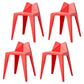 Modern Plastic Indoor-Outdoor Chairs Solid Back Side Dining Chairs Red 4 Piece Set Clearhalo ' kitchen&dining_furn' 'Dining Chairs' 'Dining Tables & Seating' 'dining_chair' 'furn' 'furn_dining_chair' 'Furniture' 'furniture_dining_chair' 'Kitchen & Dining Furniture' 'kitchen' 4286684