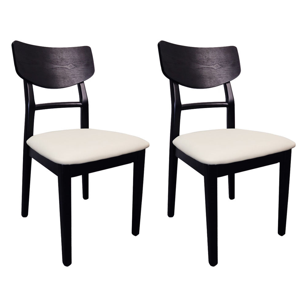 Contemporary Wood Kitchen Chairs Ladder Back Dining Side Chair Black Upholstered 2 Piece Set Clearhalo ' kitchen&dining_furn' 'Dining Chairs' 'Dining Tables & Seating' 'dining_chair' 'furn' 'furn_dining_chair' 'Furniture' 'furniture_dining_chair' 'Kitchen & Dining Furniture' 'kitchen' 4286699
