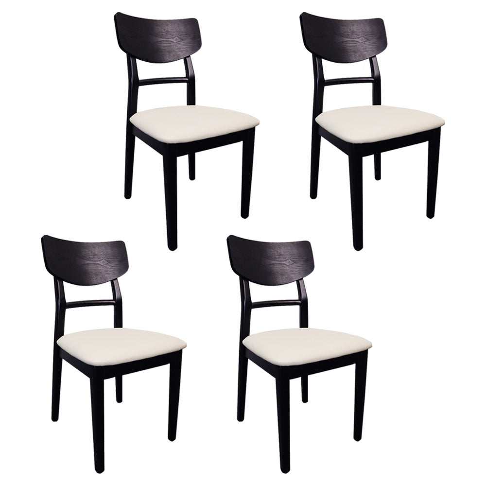 Contemporary Wood Kitchen Chairs Ladder Back Dining Side Chair Black Upholstered 4 Piece Set Clearhalo ' kitchen&dining_furn' 'Dining Chairs' 'Dining Tables & Seating' 'dining_chair' 'furn' 'furn_dining_chair' 'Furniture' 'furniture_dining_chair' 'Kitchen & Dining Furniture' 'kitchen' 4286702