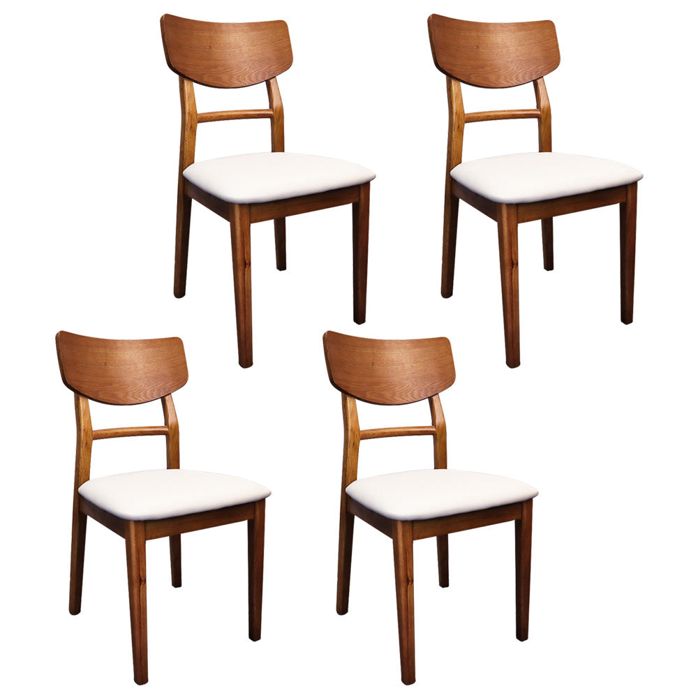 Contemporary Wood Kitchen Chairs Ladder Back Dining Side Chair Walnut Upholstered 4 Piece Set Clearhalo ' kitchen&dining_furn' 'Dining Chairs' 'Dining Tables & Seating' 'dining_chair' 'furn' 'furn_dining_chair' 'Furniture' 'furniture_dining_chair' 'Kitchen & Dining Furniture' 'kitchen' 4286707