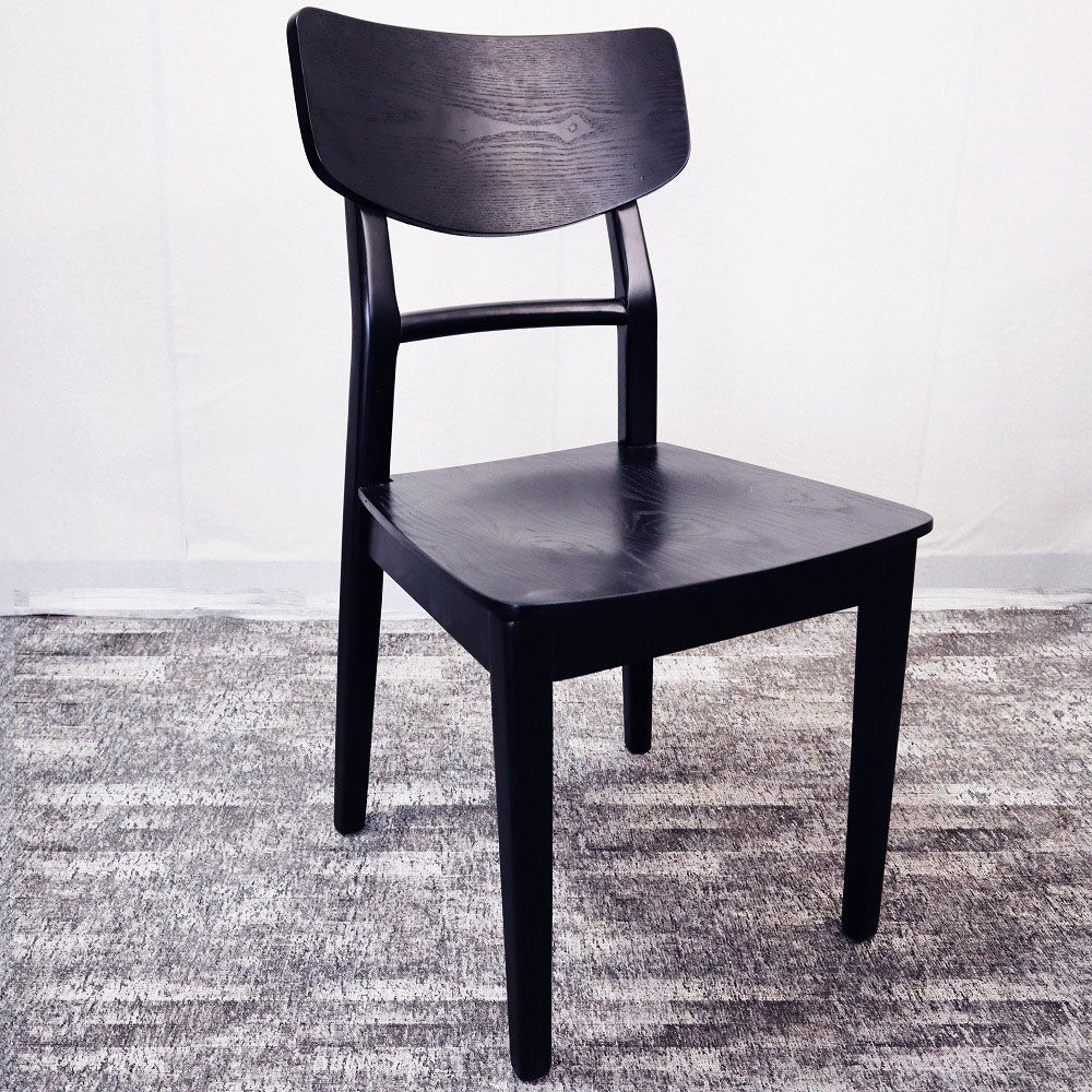 Contemporary Wood Kitchen Chairs Ladder Back Dining Side Chair Black Wood 1 Piece Clearhalo ' kitchen&dining_furn' 'Dining Chairs' 'Dining Tables & Seating' 'dining_chair' 'furn' 'furn_dining_chair' 'Furniture' 'furniture_dining_chair' 'Kitchen & Dining Furniture' 'kitchen' 4286709