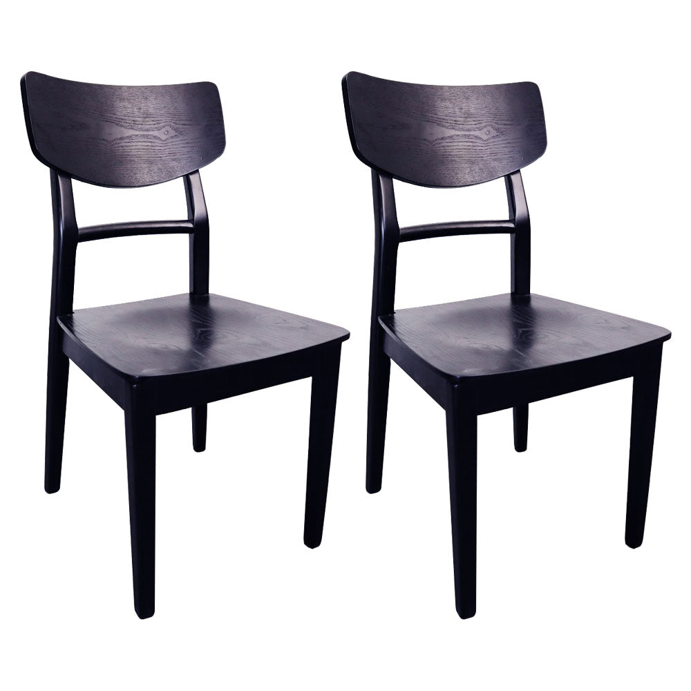 Contemporary Wood Kitchen Chairs Ladder Back Dining Side Chair Black Wood 2 Piece Set Clearhalo ' kitchen&dining_furn' 'Dining Chairs' 'Dining Tables & Seating' 'dining_chair' 'furn' 'furn_dining_chair' 'Furniture' 'furniture_dining_chair' 'Kitchen & Dining Furniture' 'kitchen' 4286711