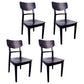 Contemporary Wood Kitchen Chairs Ladder Back Dining Side Chair Black Wood 4 Piece Set Clearhalo ' kitchen&dining_furn' 'Dining Chairs' 'Dining Tables & Seating' 'dining_chair' 'furn' 'furn_dining_chair' 'Furniture' 'furniture_dining_chair' 'Kitchen & Dining Furniture' 'kitchen' 4286714