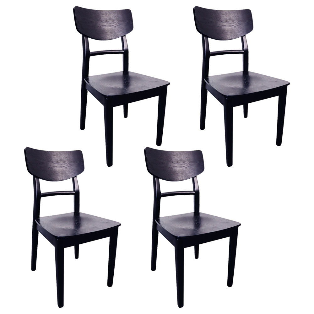 Contemporary Wood Kitchen Chairs Ladder Back Dining Side Chair Black Wood 4 Piece Set Clearhalo ' kitchen&dining_furn' 'Dining Chairs' 'Dining Tables & Seating' 'dining_chair' 'furn' 'furn_dining_chair' 'Furniture' 'furniture_dining_chair' 'Kitchen & Dining Furniture' 'kitchen' 4286714