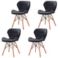 Modern Wood Indoor-Outdoor Room Side Chairs Solid Back Chair Black Leather Set of 4 Clearhalo ' kitchen&dining_furn' 'Dining Chairs' 'Dining Tables & Seating' 'dining_chair' 'Furniture' 'furniture_dining_chair' 'Kitchen & Dining Furniture' 'kitchen' 4286724