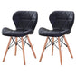 Modern Wood Indoor-Outdoor Room Side Chairs Solid Back Chair Black Leather Set of 2 Clearhalo ' kitchen&dining_furn' 'Dining Chairs' 'Dining Tables & Seating' 'dining_chair' 'Furniture' 'furniture_dining_chair' 'Kitchen & Dining Furniture' 'kitchen' 4286727