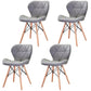 Modern Wood Indoor-Outdoor Room Side Chairs Solid Back Chair Grey Leather Set of 4 Clearhalo ' kitchen&dining_furn' 'Dining Chairs' 'Dining Tables & Seating' 'dining_chair' 'Furniture' 'furniture_dining_chair' 'Kitchen & Dining Furniture' 'kitchen' 4286729