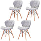 Modern Wood Indoor-Outdoor Room Side Chairs Solid Back Chair Light Gray Fabric Set of 4 Clearhalo ' kitchen&dining_furn' 'Dining Chairs' 'Dining Tables & Seating' 'dining_chair' 'Furniture' 'furniture_dining_chair' 'Kitchen & Dining Furniture' 'kitchen' 4286736