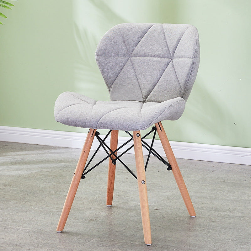 Modern Wood Indoor-Outdoor Room Side Chairs Solid Back Chair Light Gray Fabric 1 Piece Clearhalo ' kitchen&dining_furn' 'Dining Chairs' 'Dining Tables & Seating' 'dining_chair' 'Furniture' 'furniture_dining_chair' 'Kitchen & Dining Furniture' 'kitchen' 4286738