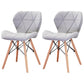Modern Wood Indoor-Outdoor Room Side Chairs Solid Back Chair Light Gray Fabric Set of 2 Clearhalo ' kitchen&dining_furn' 'Dining Chairs' 'Dining Tables & Seating' 'dining_chair' 'Furniture' 'furniture_dining_chair' 'Kitchen & Dining Furniture' 'kitchen' 4286740