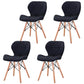 Modern Wood Indoor-Outdoor Room Side Chairs Solid Back Chair Black Fabric Set of 4 Clearhalo ' kitchen&dining_furn' 'Dining Chairs' 'Dining Tables & Seating' 'dining_chair' 'Furniture' 'furniture_dining_chair' 'Kitchen & Dining Furniture' 'kitchen' 4286742